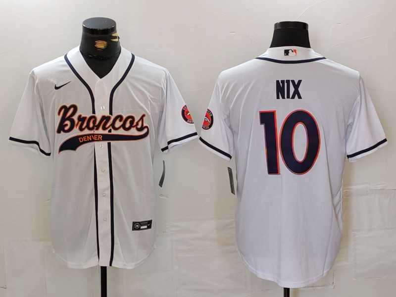 Men%27s Denver Broncos #10 Bo Nix White Cool Base Stitched Baseball Jersey->nfl just don shorts->NFL Jersey